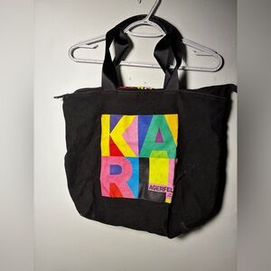 Karl Lagerfeld Black Tote with Colorful Lettering